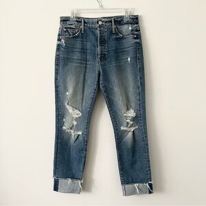 MOTHER The Trickster Skimp Fray Jeans in Thrill Seeker Wash